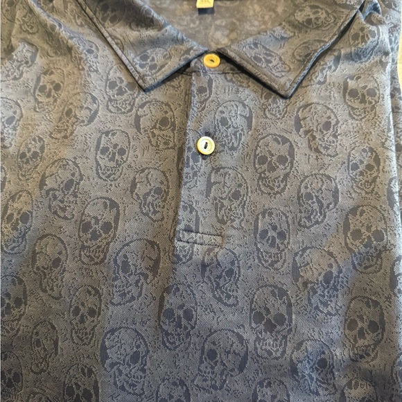 Peter Millar Navy Skull-Print Polo - Picture 2 of 3